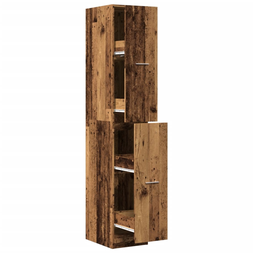 apotekerskab 30x41x174,5 cm konstrueret træ gammelt træ-look