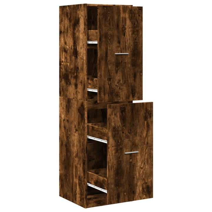 apotekerskab 40x41x144,5 cm konstrueret træ røget egetræsfarve