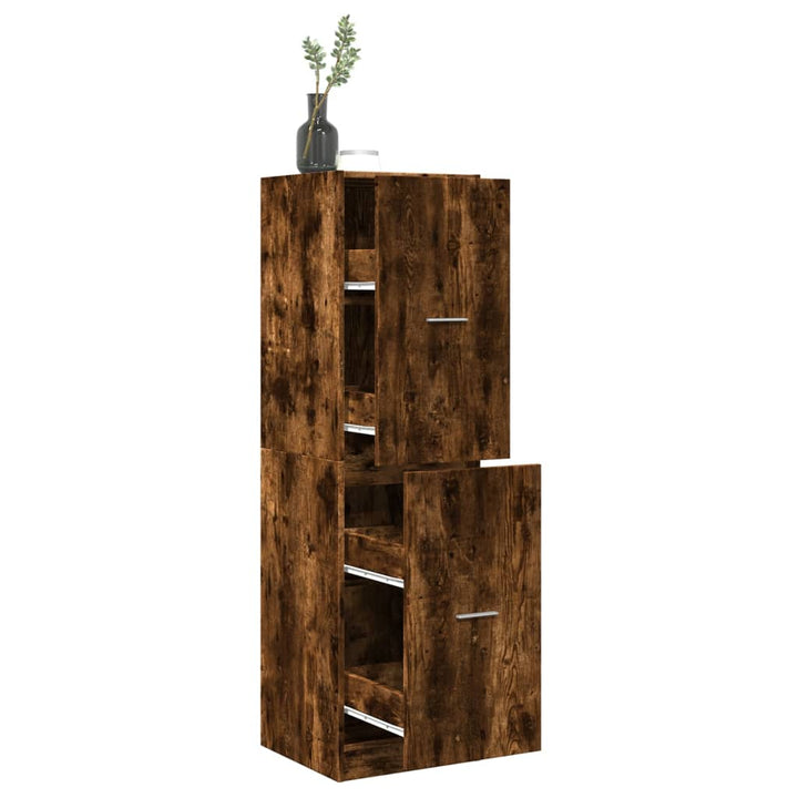apotekerskab 40x41x144,5 cm konstrueret træ røget egetræsfarve
