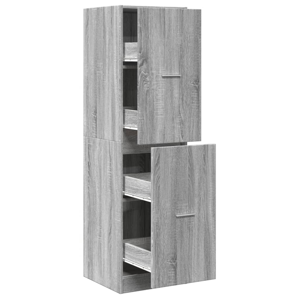 apotekerskab 40x41x144,5 cm konstrueret træ grå sonoma-eg