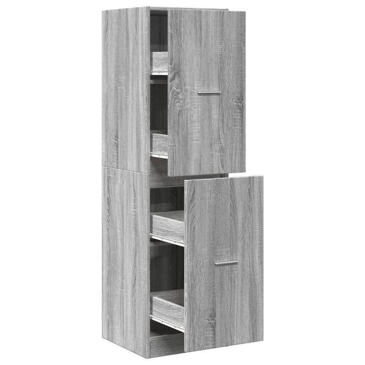 apotekerskab 40x41x144,5 cm konstrueret træ grå sonoma-eg
