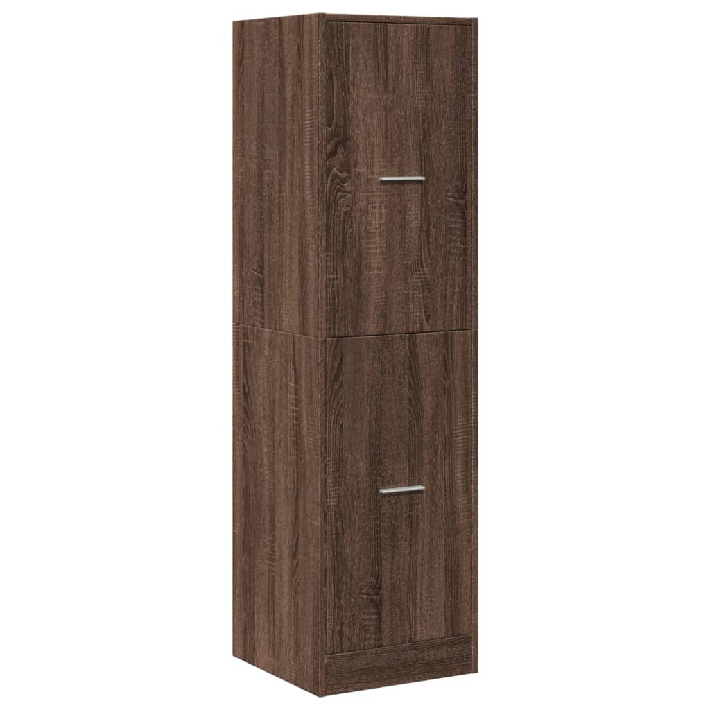 apotekerskab 40x41x144,5 cm konstrueret træ brun egetræsfarve