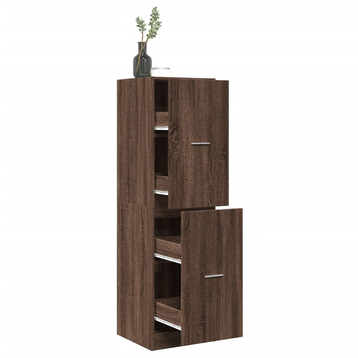 apotekerskab 40x41x144,5 cm konstrueret træ brun egetræsfarve