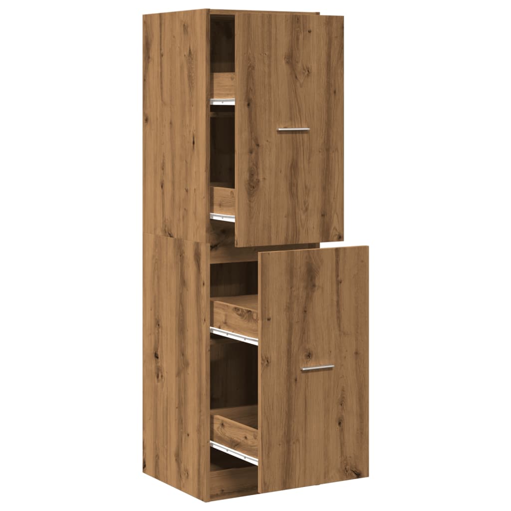 apotekerskab 40x41x144,5 cm konstrueret træ egetræsfarve