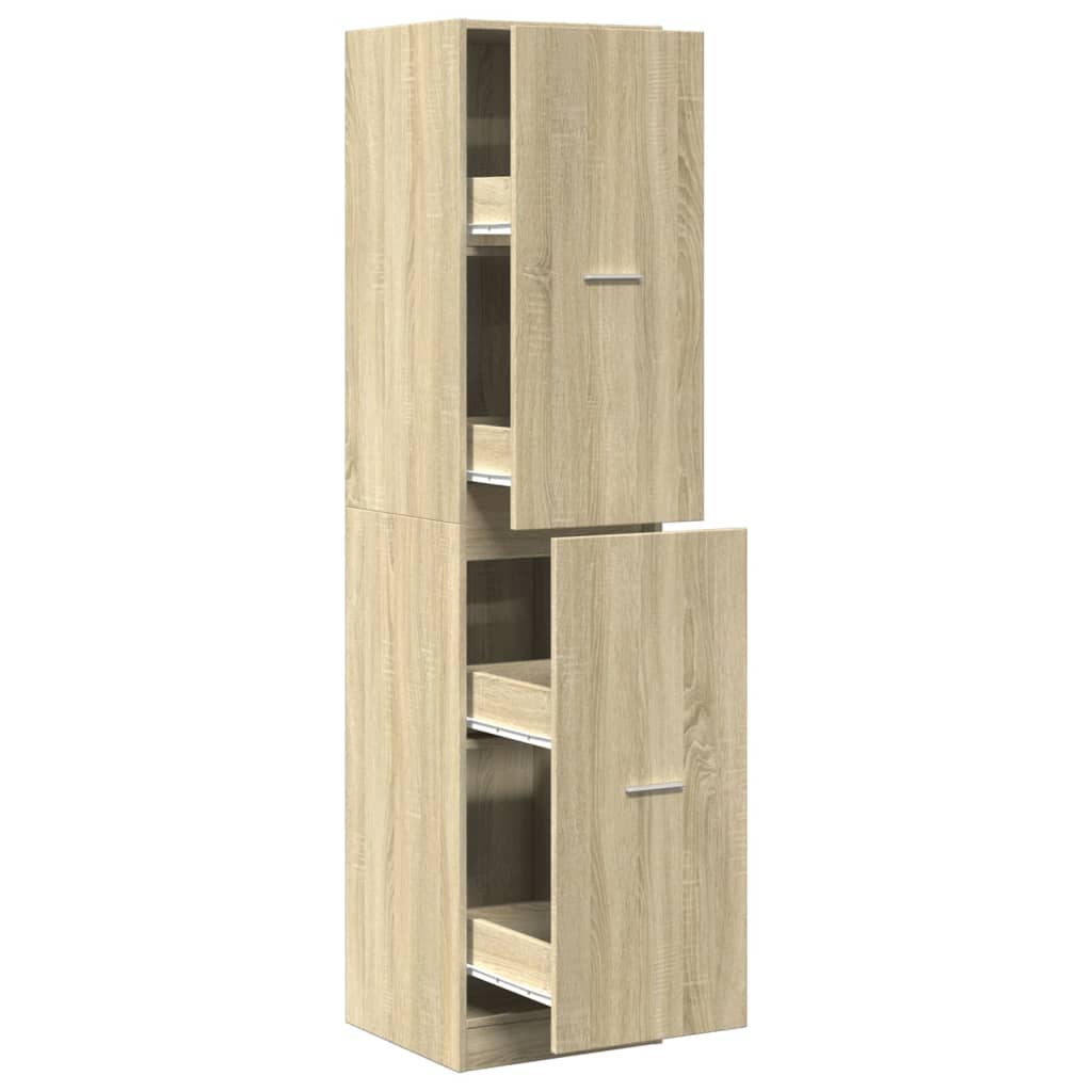 apotekerskab 40x41x174,5 cm konstrueret træ sonoma-eg