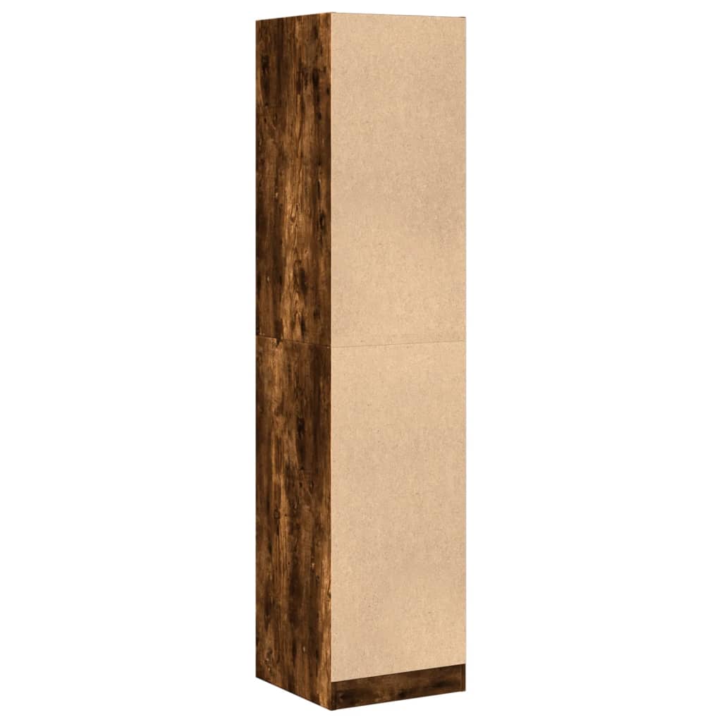 apotekerskab 40x41x174,5 cm konstrueret træ røget egetræsfarve