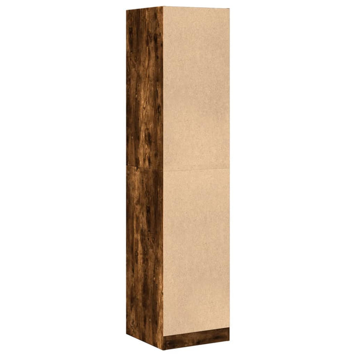 apotekerskab 40x41x174,5 cm konstrueret træ røget egetræsfarve