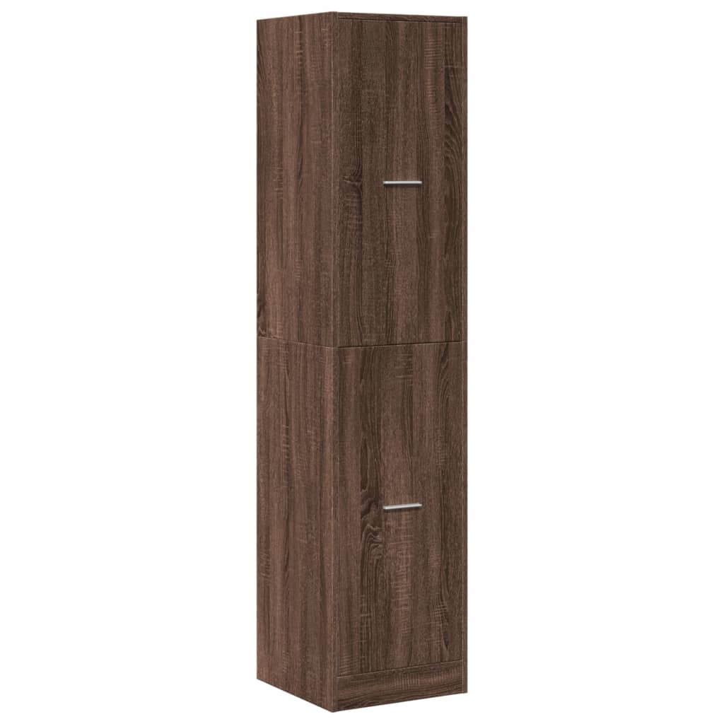 apotekerskab 40x41x174,5 cm konstrueret træ brun egetræsfarve