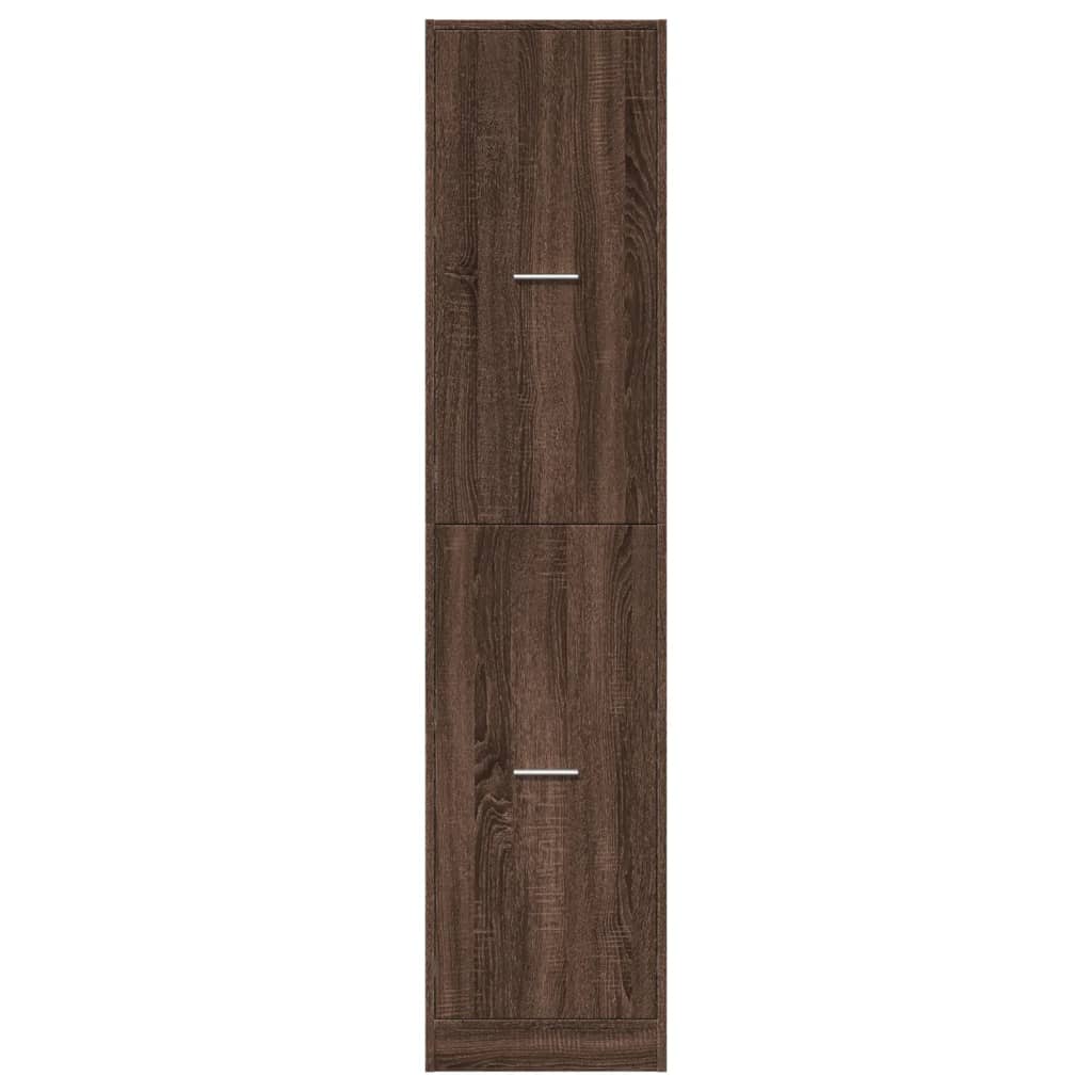 apotekerskab 40x41x174,5 cm konstrueret træ brun egetræsfarve