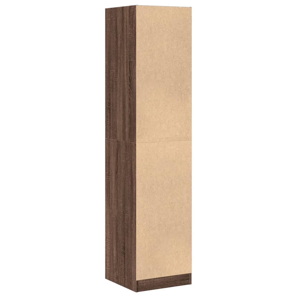 apotekerskab 40x41x174,5 cm konstrueret træ brun egetræsfarve