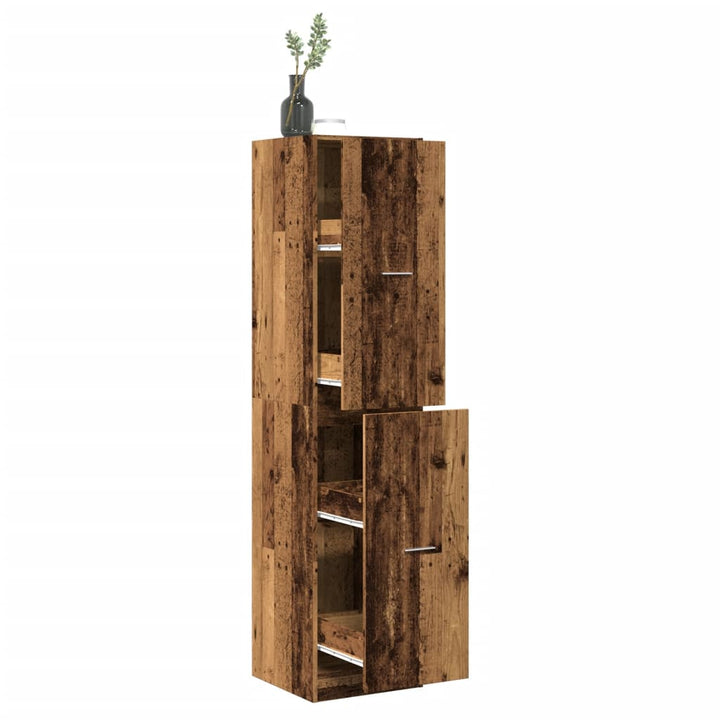 apotekerskab 40x41x174,5 cm konstrueret træ gammelt træ-look