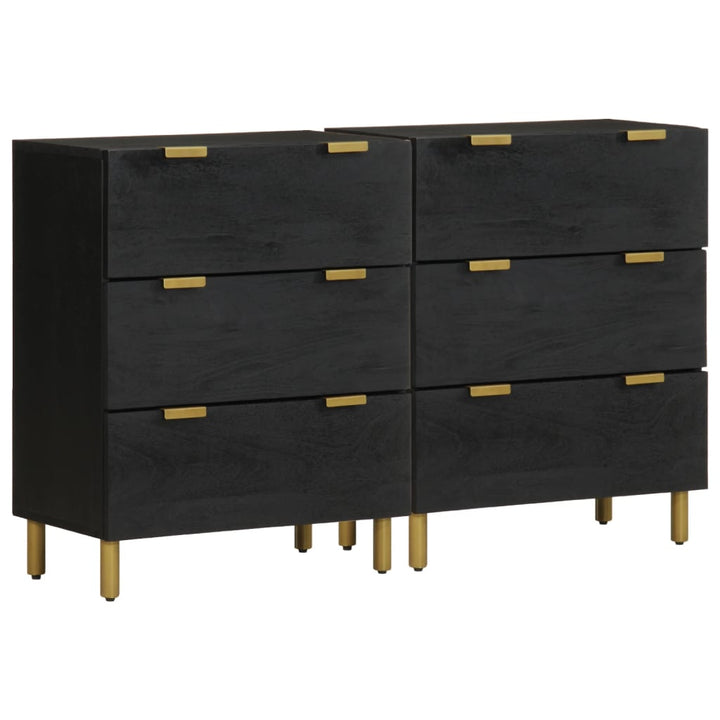 skænke 2 stk. 60x33x75 cm konstrueret træ sort
