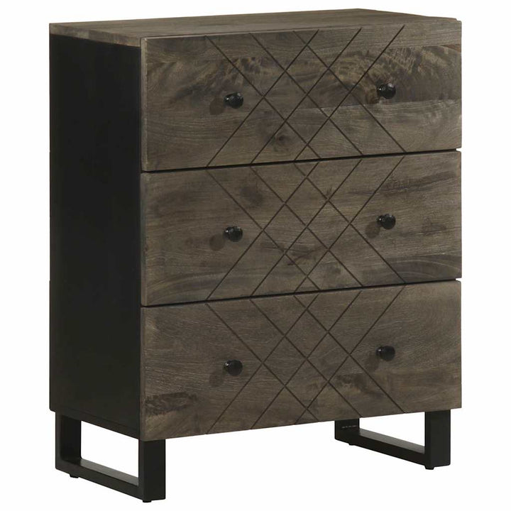 skænke 2 stk. 60x33x75 cm massivt mangotræ sort
