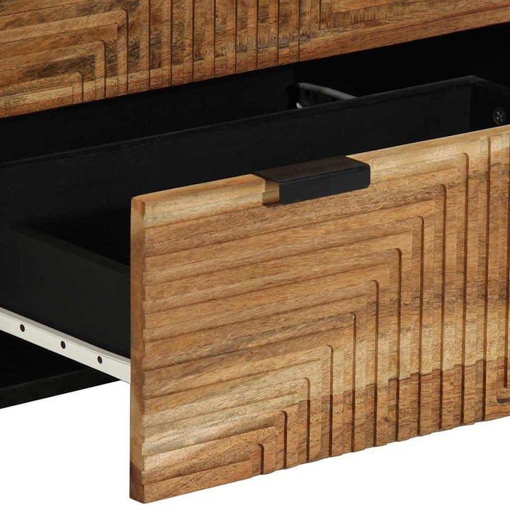Skænk 2 pcs Brun 60 x 33 x 75 cm Massivt akacietræ