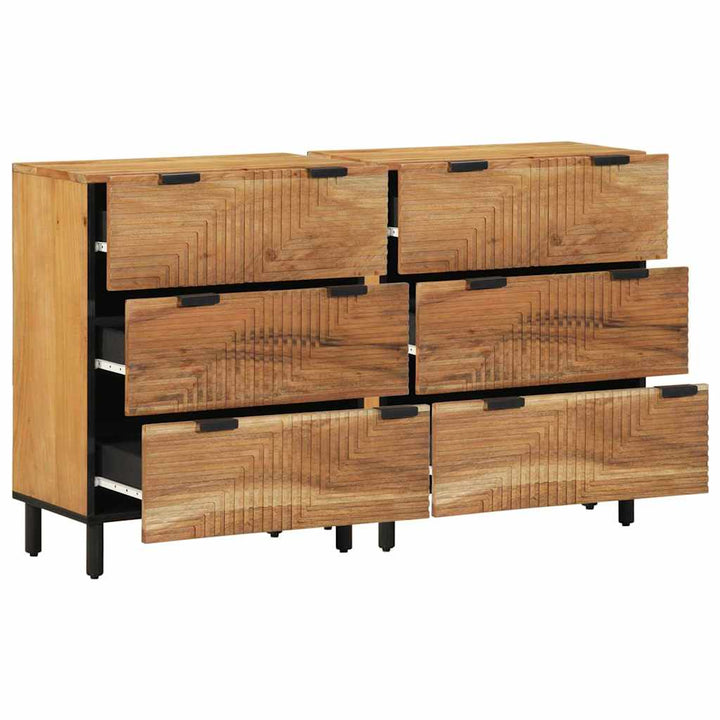 Skænk 2 pcs Brun 60 x 33 x 75 cm Massivt akacietræ