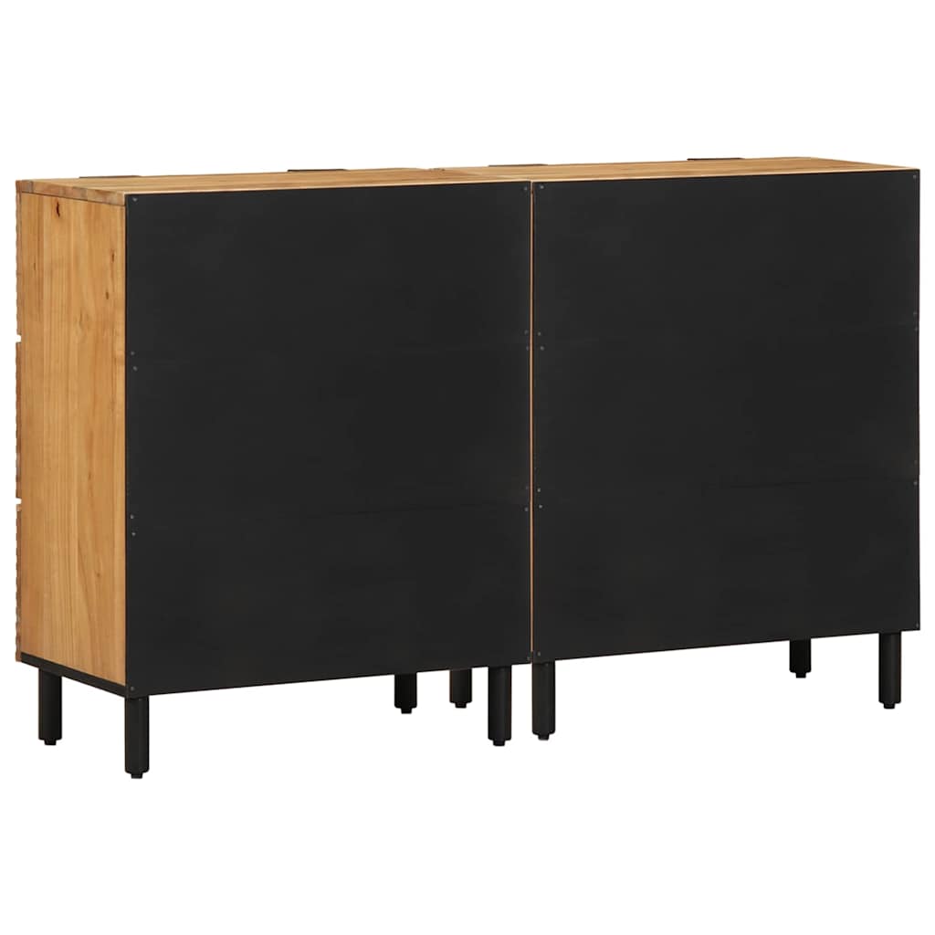 Skænk 2 pcs Brun 60 x 33 x 75 cm Massivt akacietræ