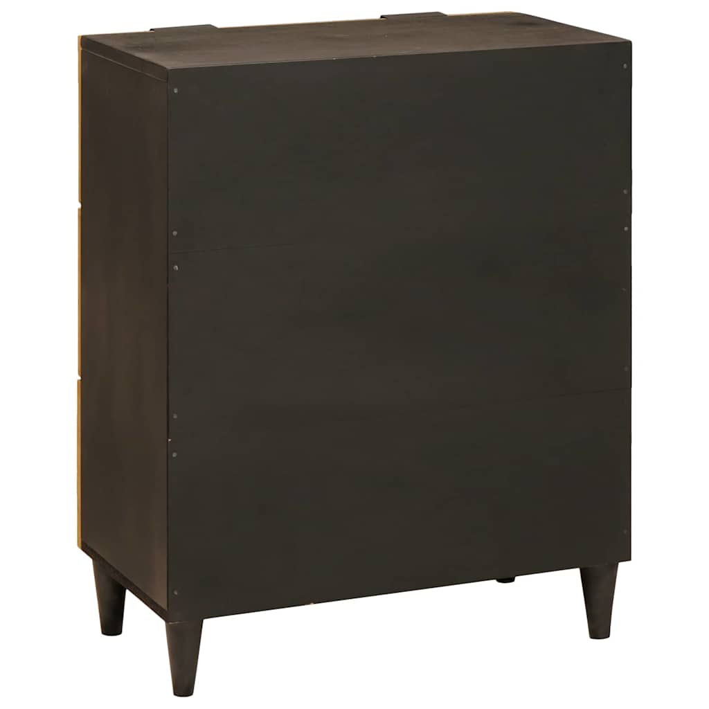 Sideboard 2 pcs Sort og Guld 60 x 33 x 75 cm Massivt mangotræ