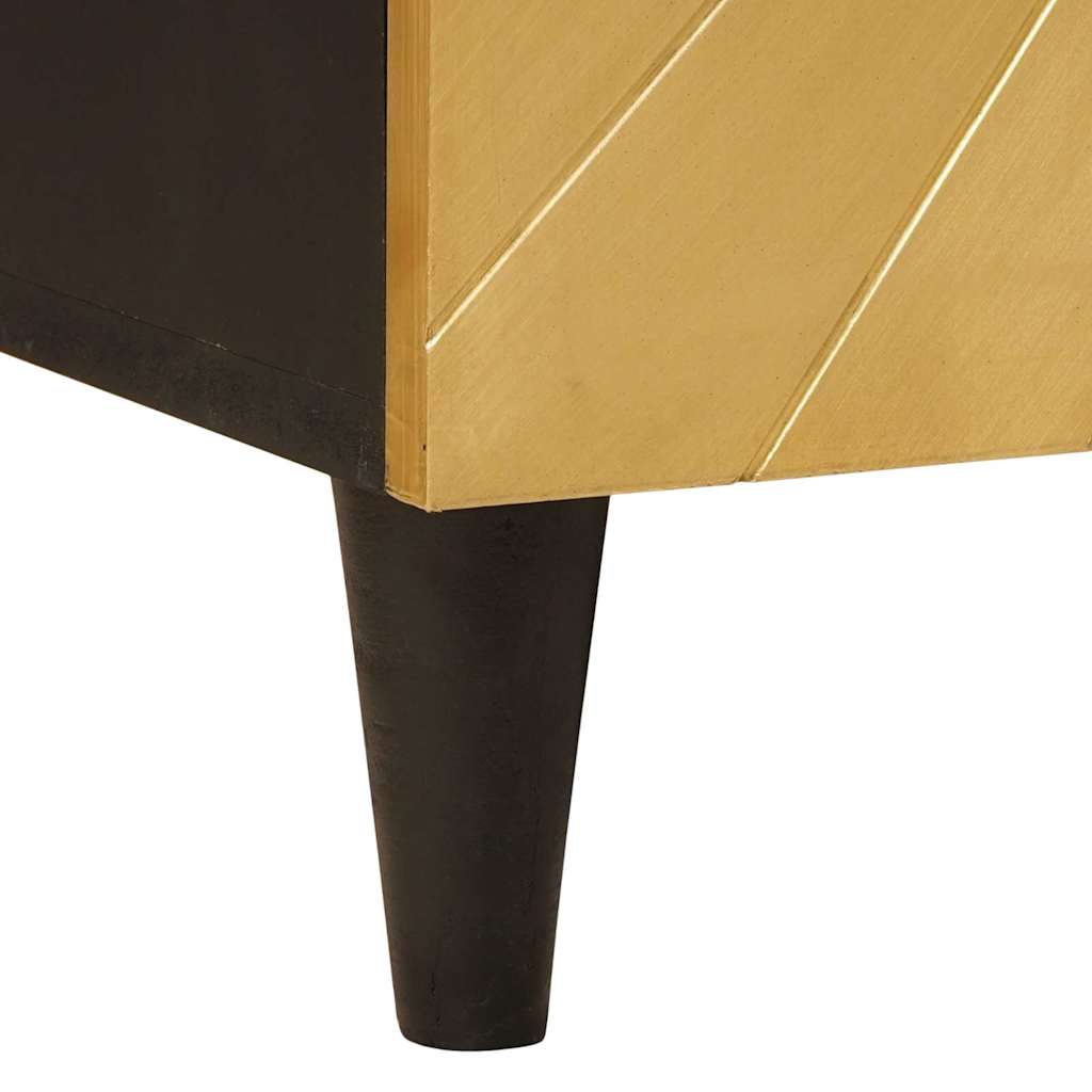 Sideboard 3 pcs Sort og Guld 60 x 33 x 75 cm Massivt mangotræ