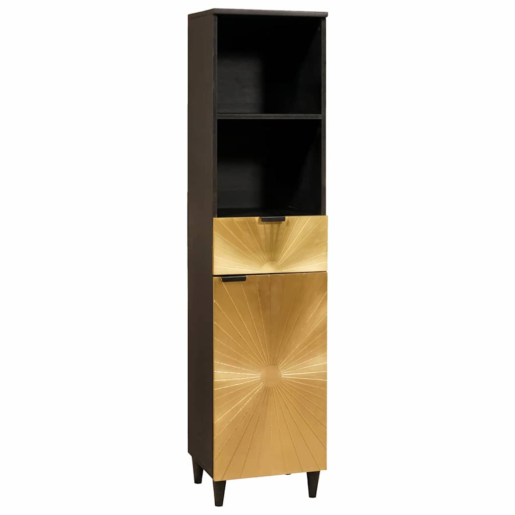 Badeværelsesmøbelsæt 5 pcs Sort og Guld 38 x 33 x 160 cm