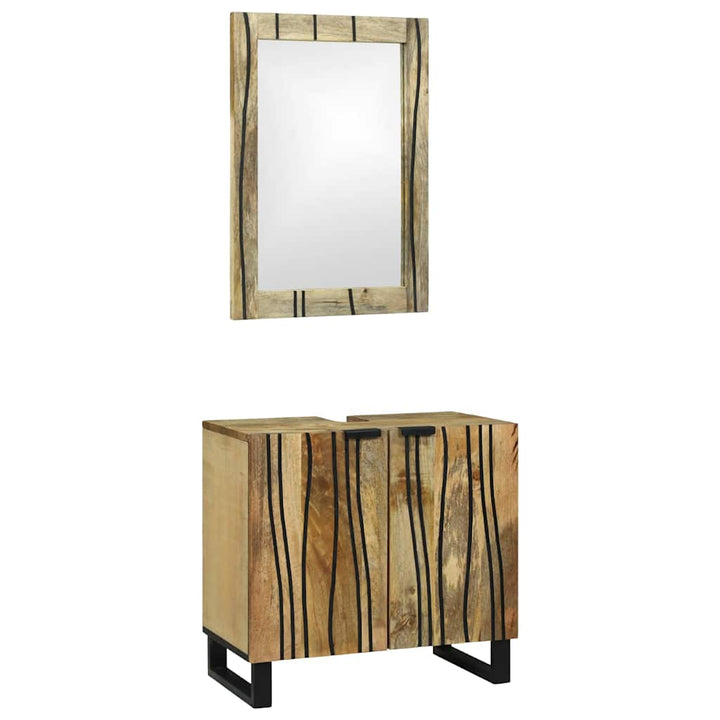 Badeværelsesmøbel sæt med hylde 2 pcs Brun 62 x 33 x 58 cm