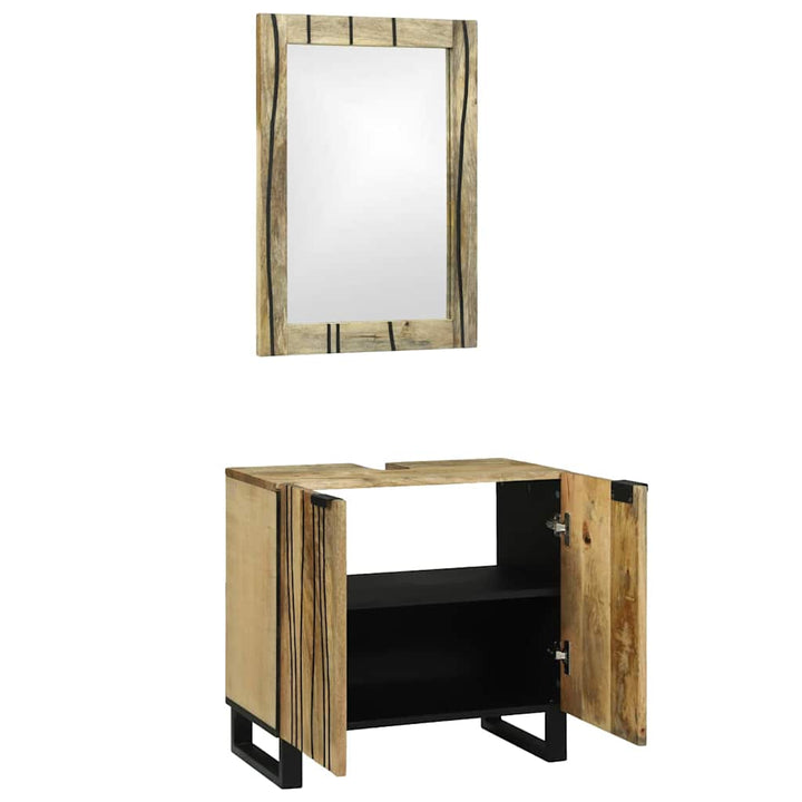 Badeværelsesmøbel sæt med hylde 2 pcs Brun 62 x 33 x 58 cm