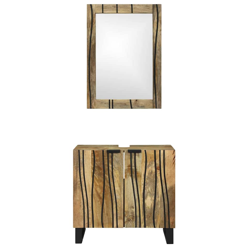 Badeværelsesmøbel sæt med hylde 2 pcs Brun 62 x 33 x 58 cm