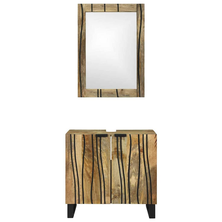 Badeværelsesmøbel sæt med hylde 2 pcs Brun 62 x 33 x 58 cm