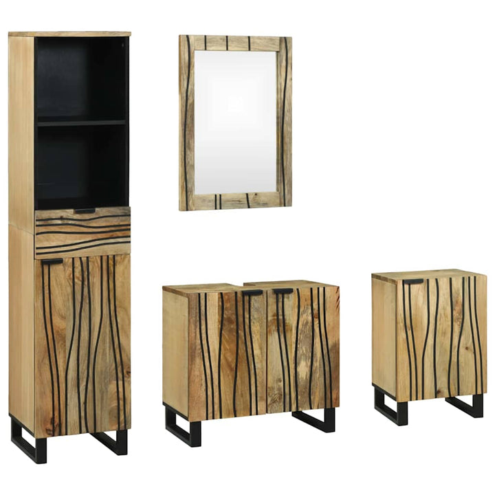 Badeværelsesmøbel sæt med skuffe 4 pcs Brun 38 x 33 x 160 cm