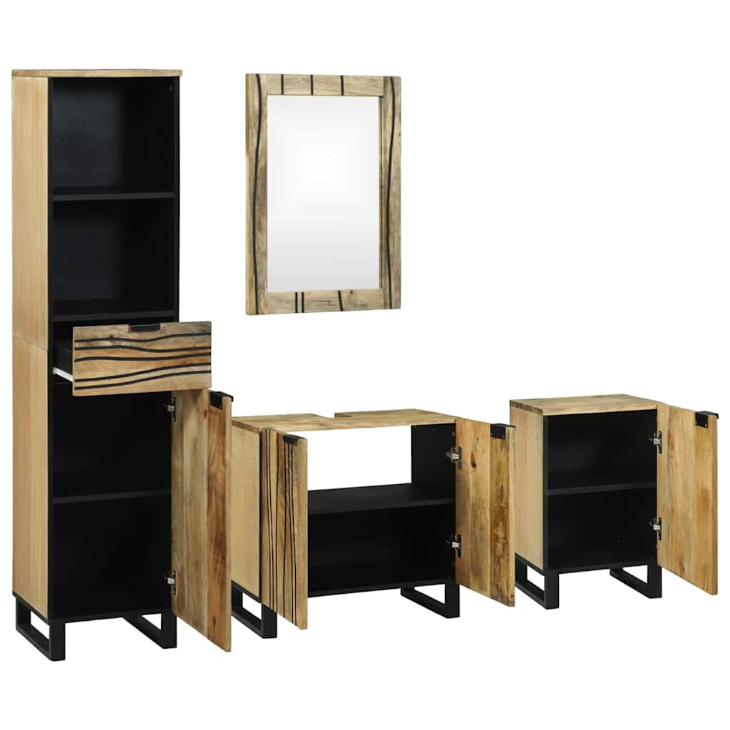 Badeværelsesmøbel sæt med skuffe 4 pcs Brun 38 x 33 x 160 cm