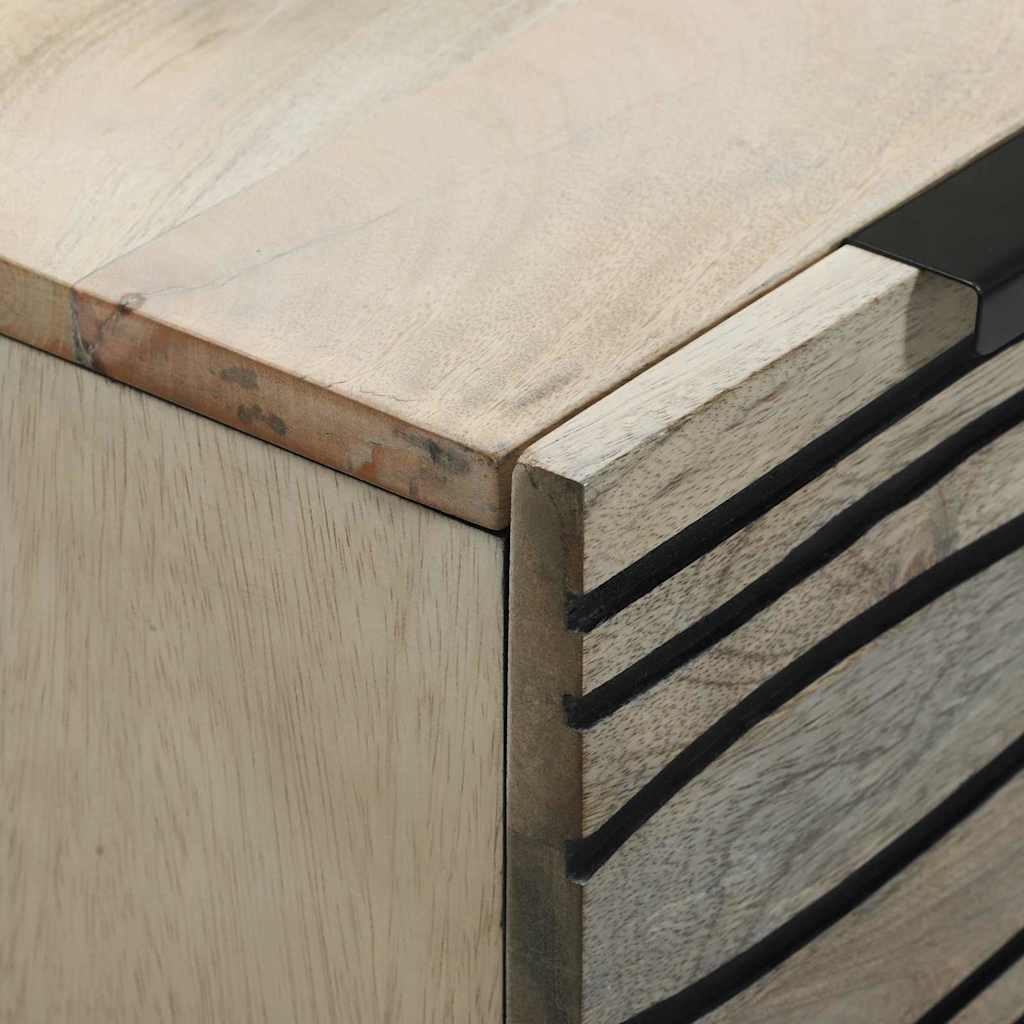 Sideboards 2 pcs Hvid 60 x 33.5 x 75 cm Massivt mangotræ