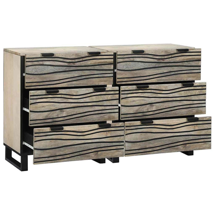 Sideboards 2 pcs Hvid 60 x 33.5 x 75 cm Massivt mangotræ