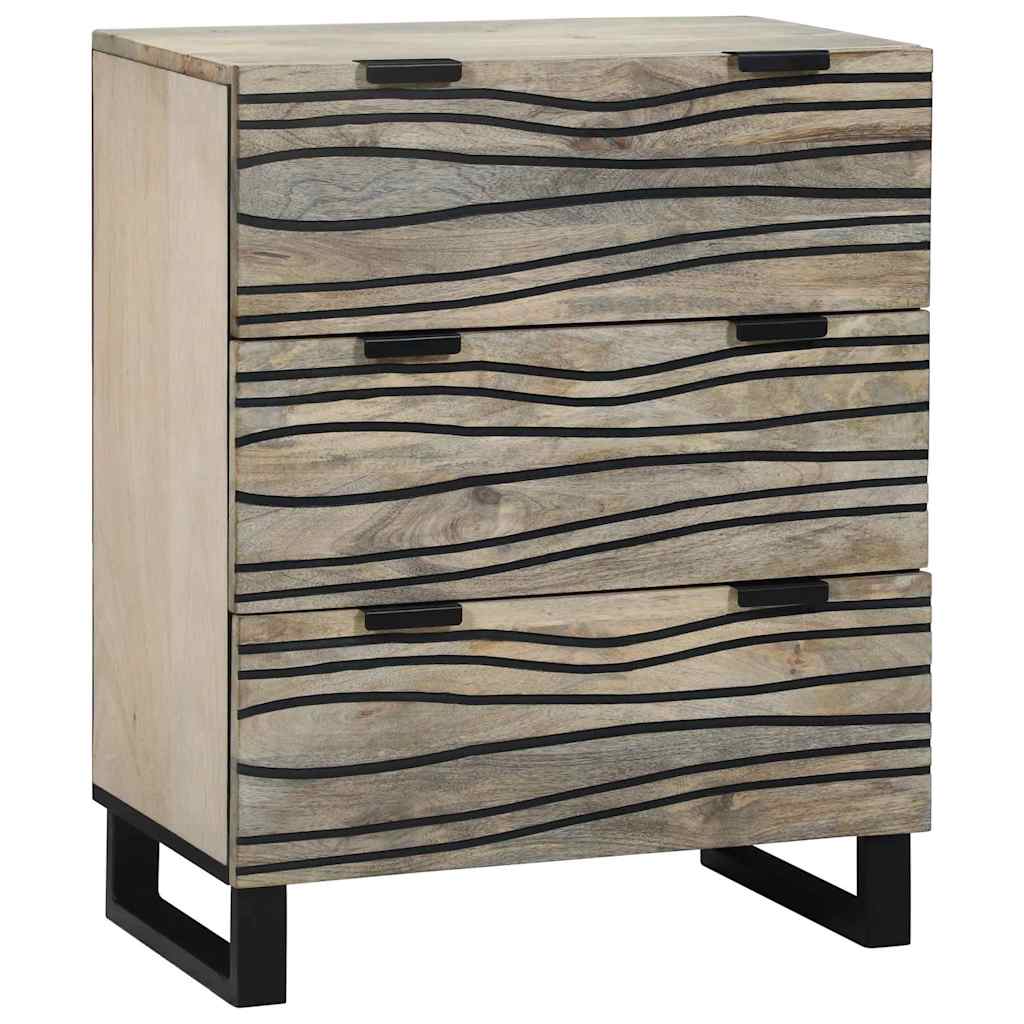 Sideboards 2 pcs Hvid 60 x 33.5 x 75 cm Massivt mangotræ