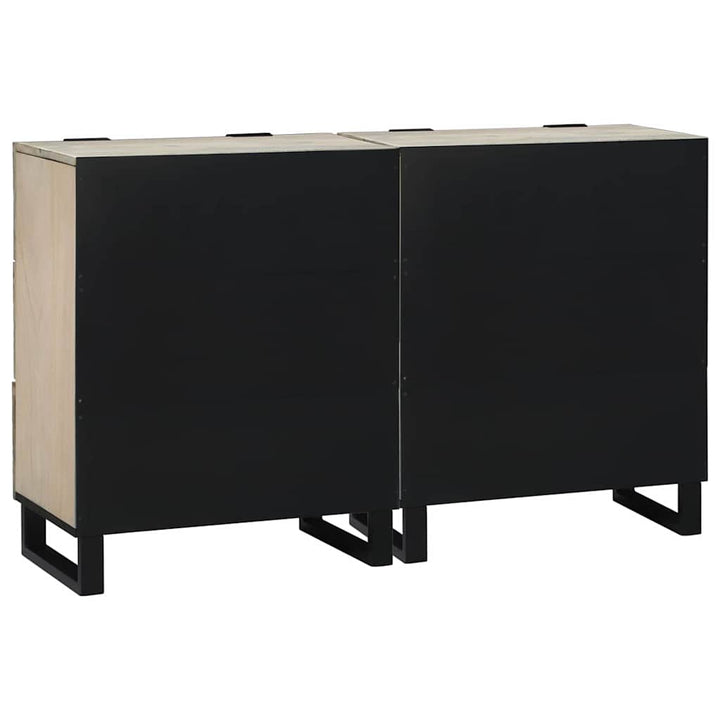 Sideboards 2 pcs Hvid 60 x 33.5 x 75 cm Massivt mangotræ
