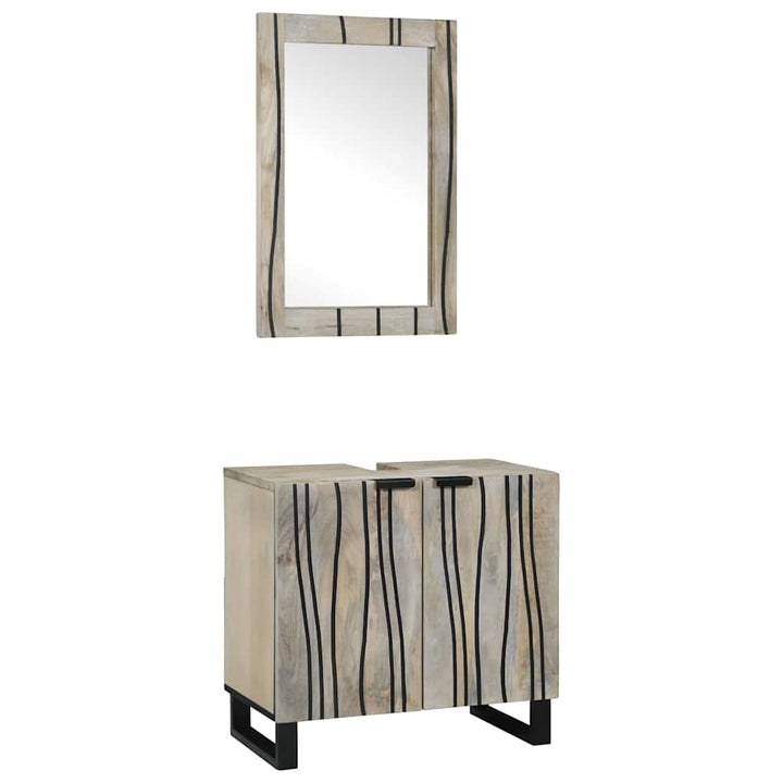 Badeværelsesmøbel sæt med hylde 2 pcs Hvid 62 x 33 x 58 cm