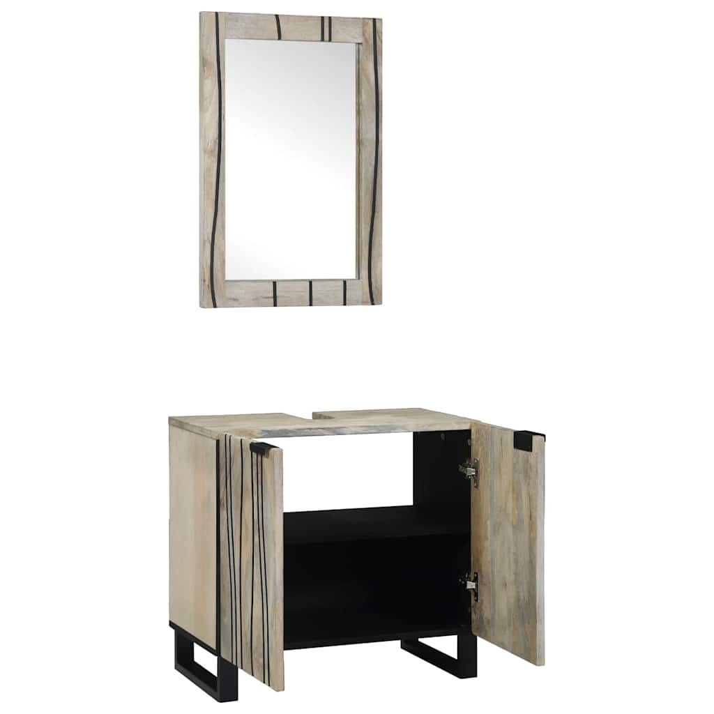 Badeværelsesmøbel sæt med hylde 2 pcs Hvid 62 x 33 x 58 cm