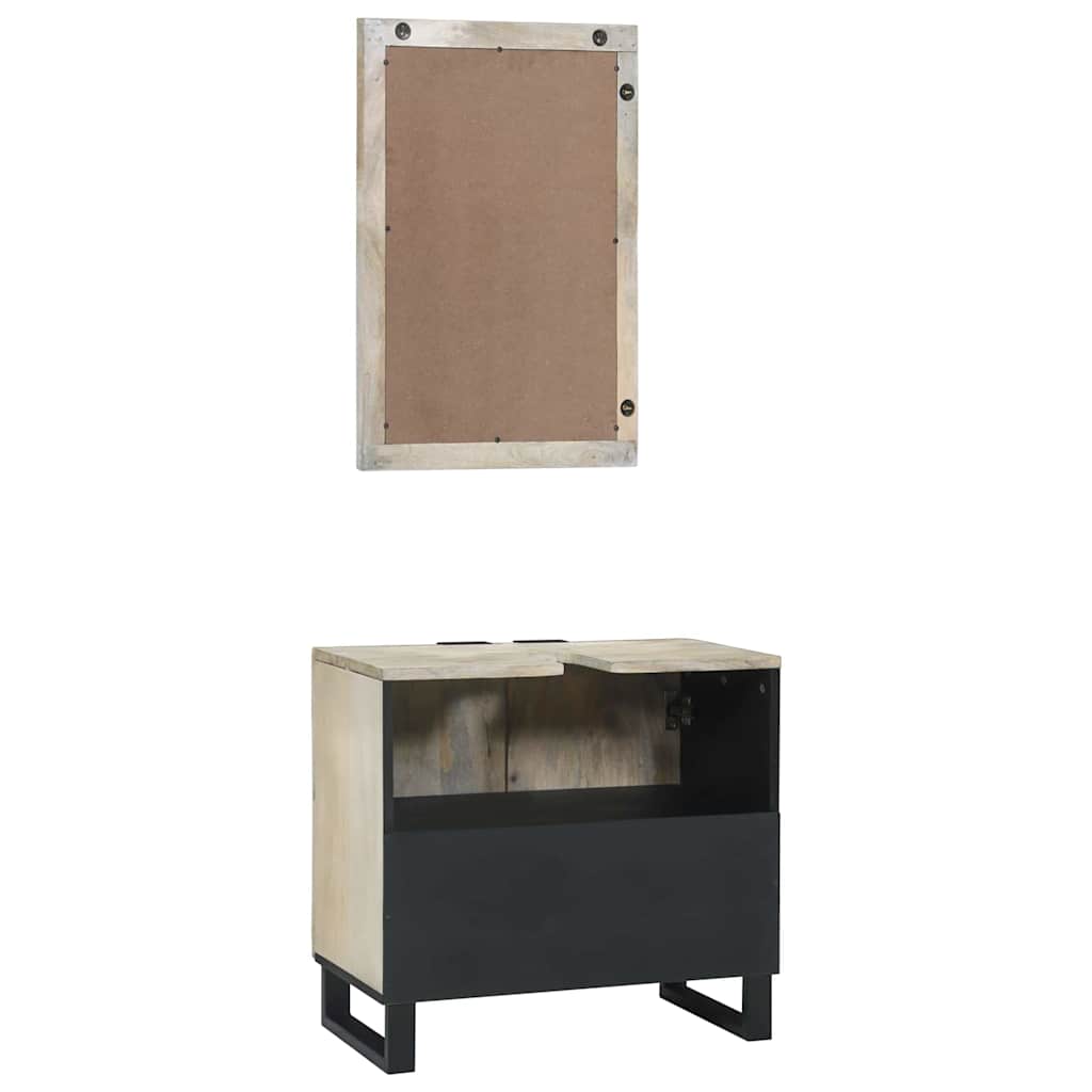 Badeværelsesmøbel sæt med hylde 2 pcs Hvid 62 x 33 x 58 cm