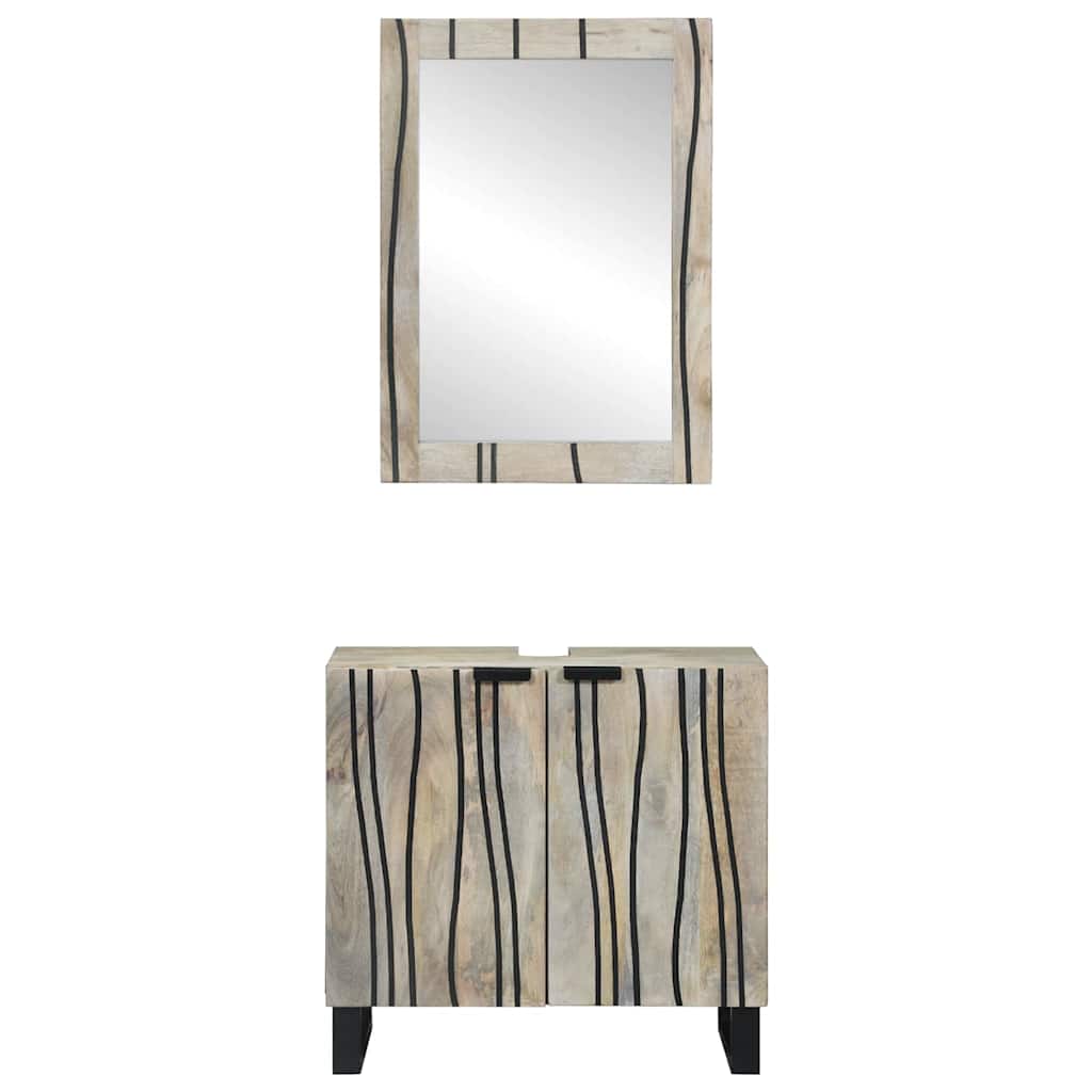 Badeværelsesmøbel sæt med hylde 2 pcs Hvid 62 x 33 x 58 cm