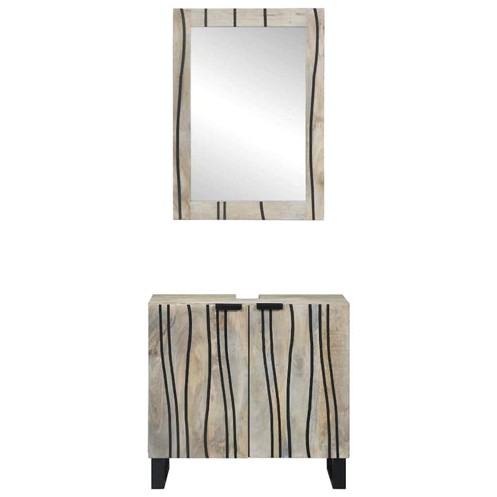 Badeværelsesmøbel sæt med hylde 2 pcs Hvid 62 x 33 x 58 cm