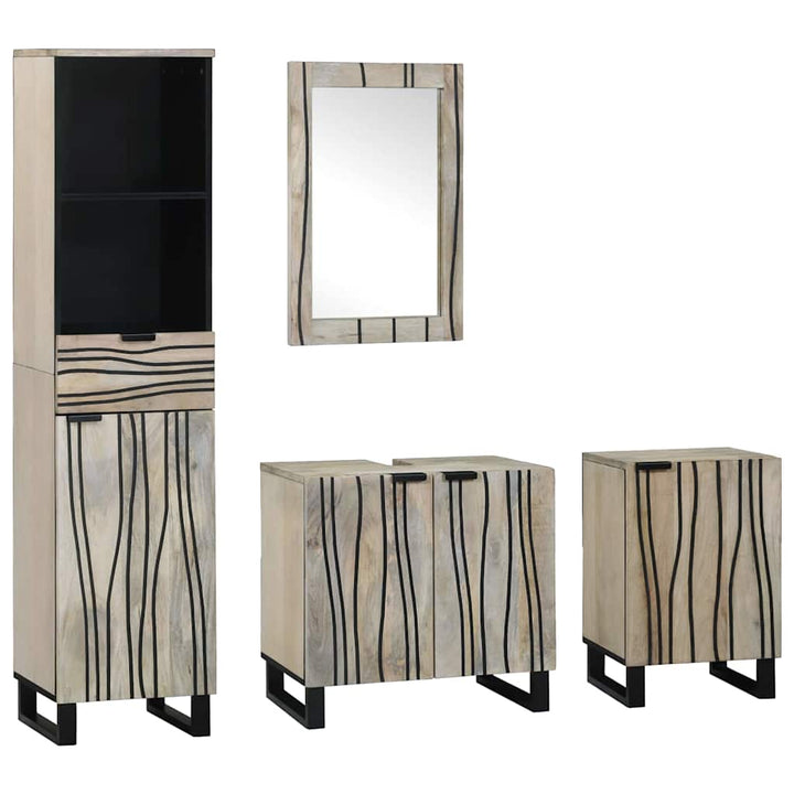 Badeværelsesmøbel sæt 4 pcs Valnød brun 38 x 33 x 160 cm
