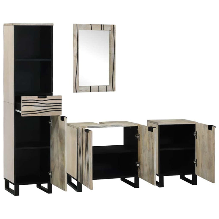 Badeværelsesmøbel sæt 4 pcs Valnød brun 38 x 33 x 160 cm