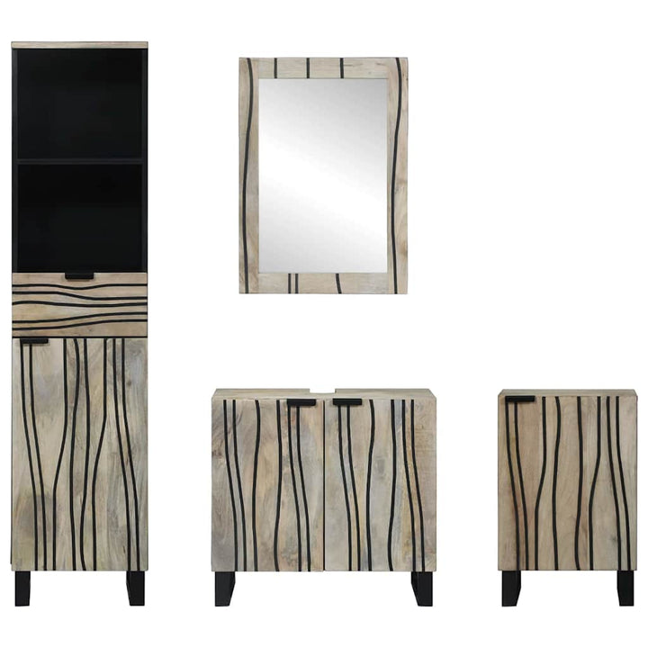 Badeværelsesmøbel sæt 4 pcs Valnød brun 38 x 33 x 160 cm