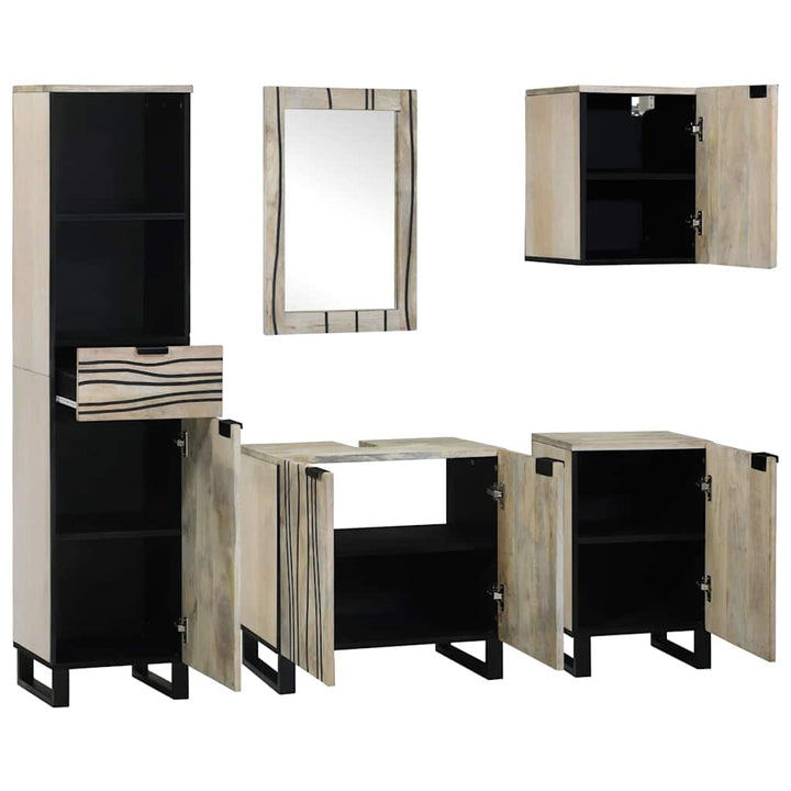 Badeværelsesmøbel sæt 5 pcs Valnød brun 38 x 33 x 160 cm