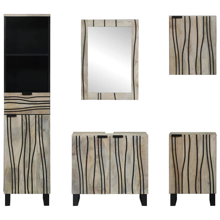 Badeværelsesmøbel sæt 5 pcs Valnød brun 38 x 33 x 160 cm