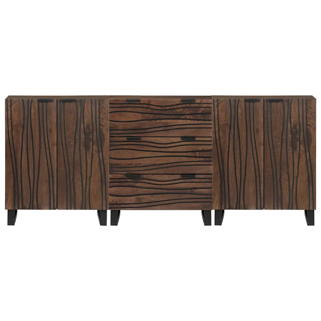 Badeværelsesmøbel sæt med skuffe 3 pcs Brun 180 x 33 x 75 cm