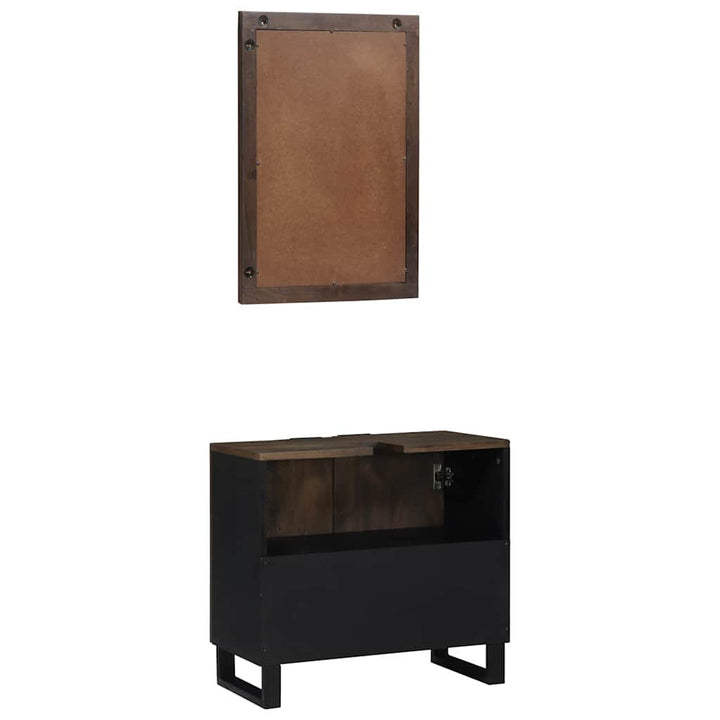 Badeværelsesmøbel sæt med dør 2 pcs Valnød Brun 62 x 33 x 58 cm