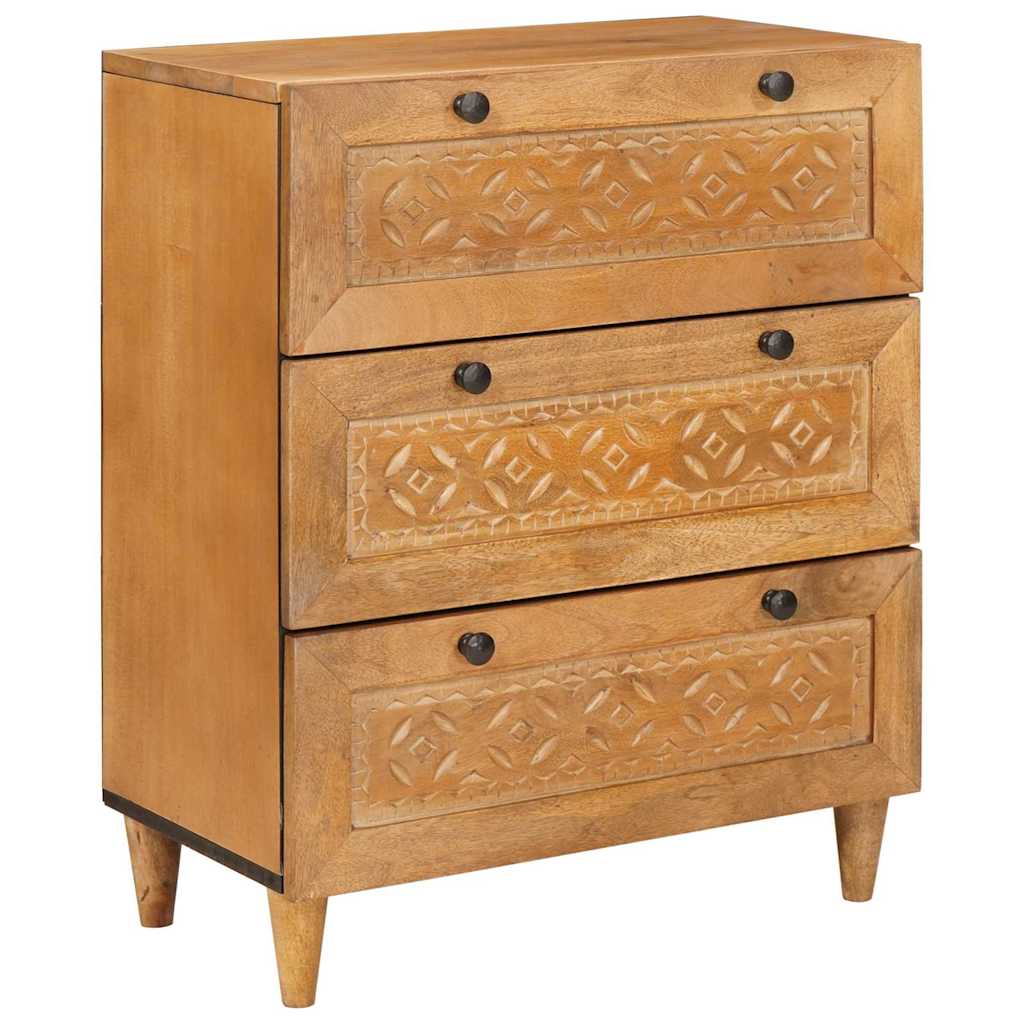 Sideboard 3 pcs Brun 60 x 33 x 75 cm Massivt mangotræ
