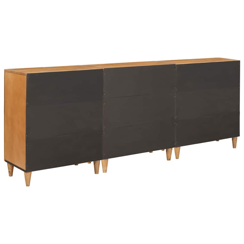 Sideboard 3 pcs Brun 60 x 33 x 75 cm Massivt mangotræ