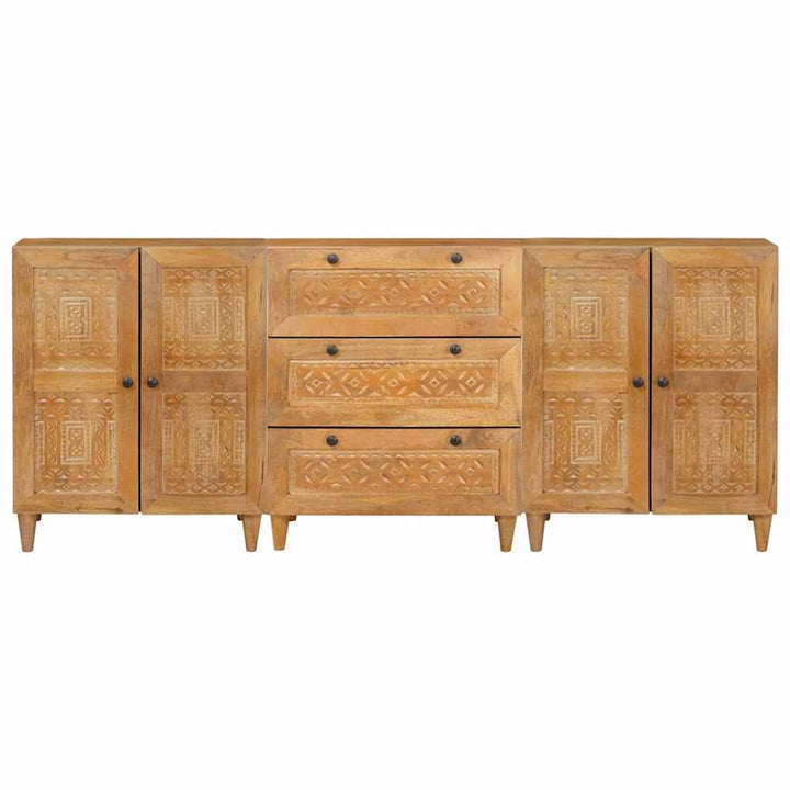 Sideboard 3 pcs Brun 60 x 33 x 75 cm Massivt mangotræ