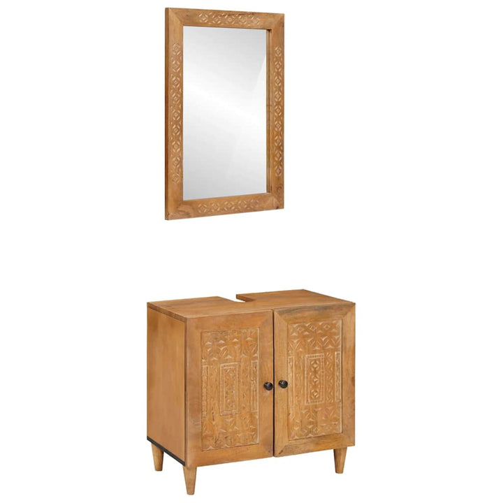 Badeværelsesmøbel sæt Vægmonteret 2 pcs Brun 62 x 33 x 58 cm