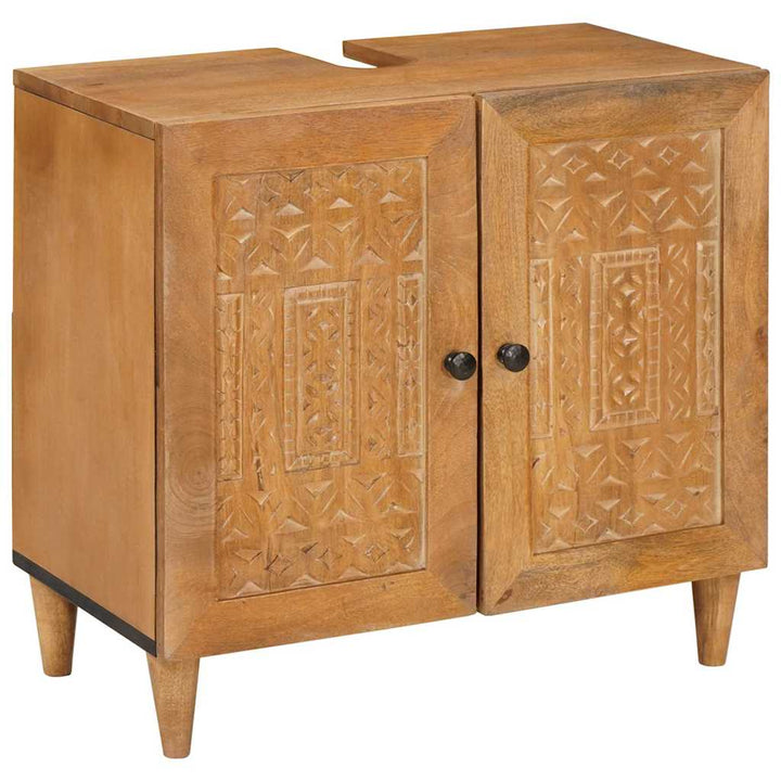 Badeværelsesmøbel sæt Vægmonteret 2 pcs Brun 62 x 33 x 58 cm